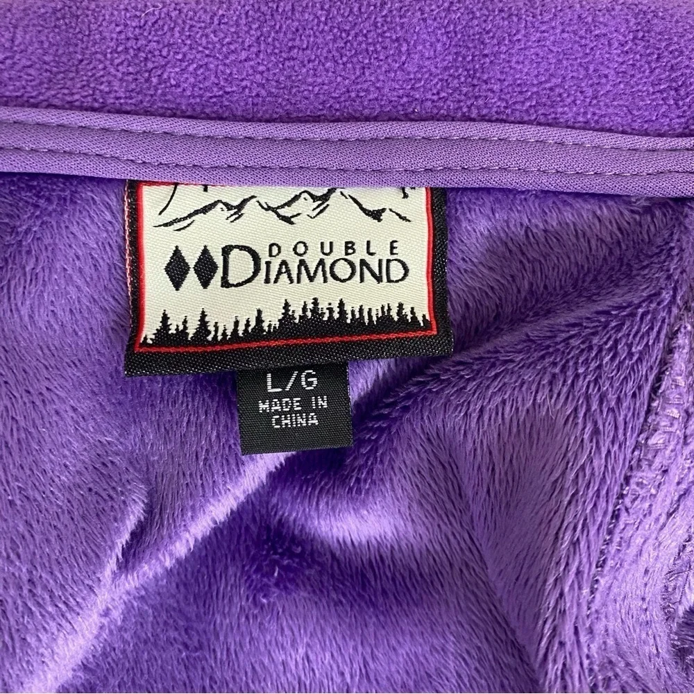 Double Diamond Purple Zip Up Soft Shell Water Resistant Jacket Size L